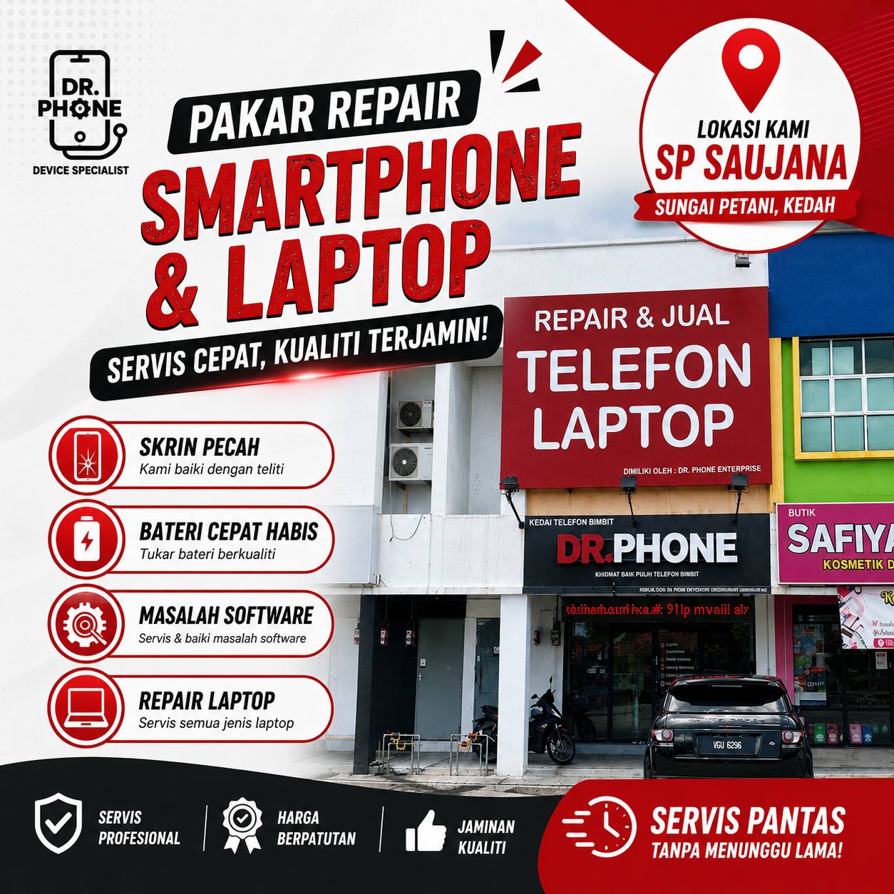 Dr. Phone SP Facebook ad: REPAIR PHONE HARGA MURAH