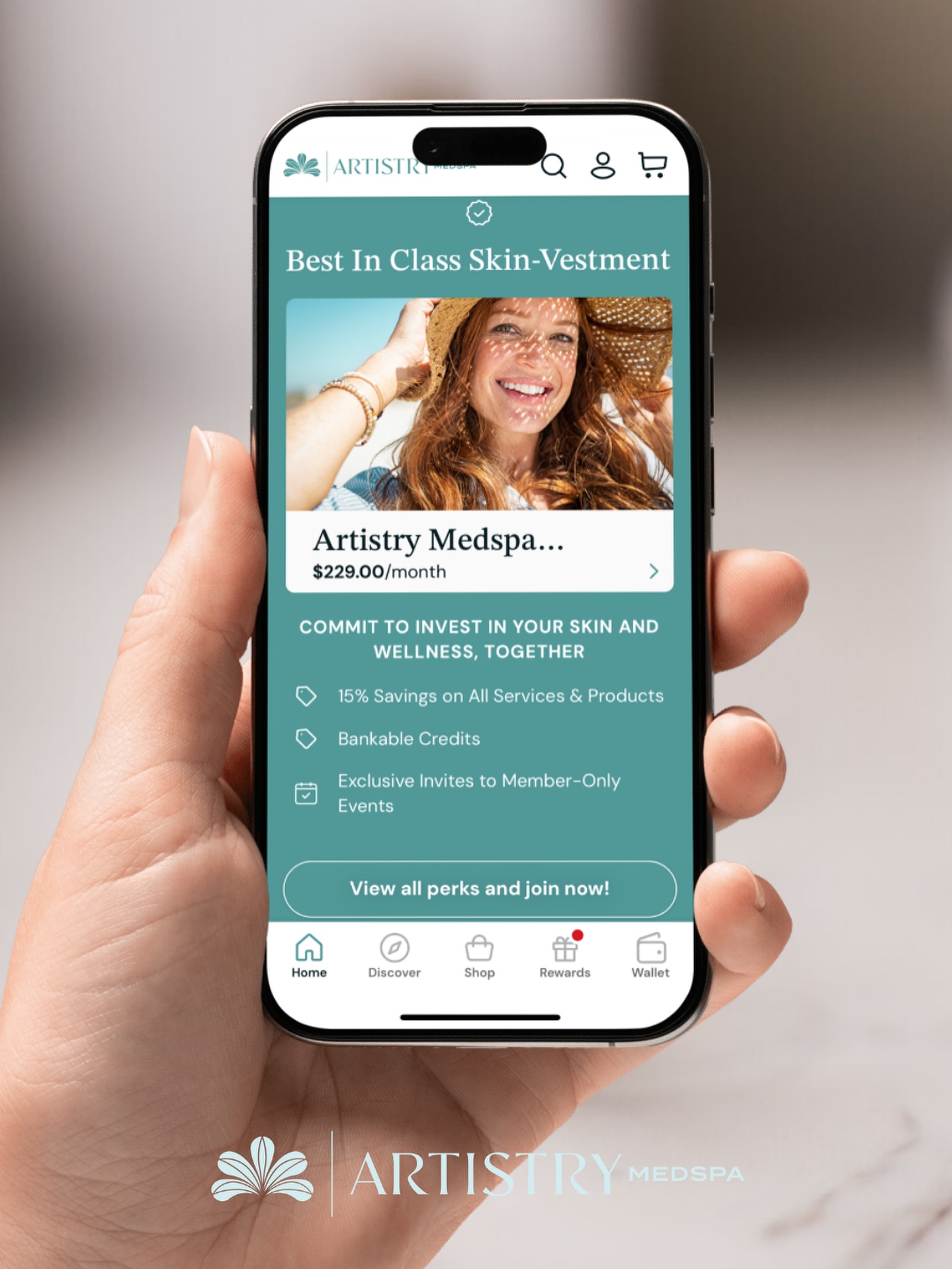 Artistry Medspa Facebook ad: Sign up now and earn rewards!