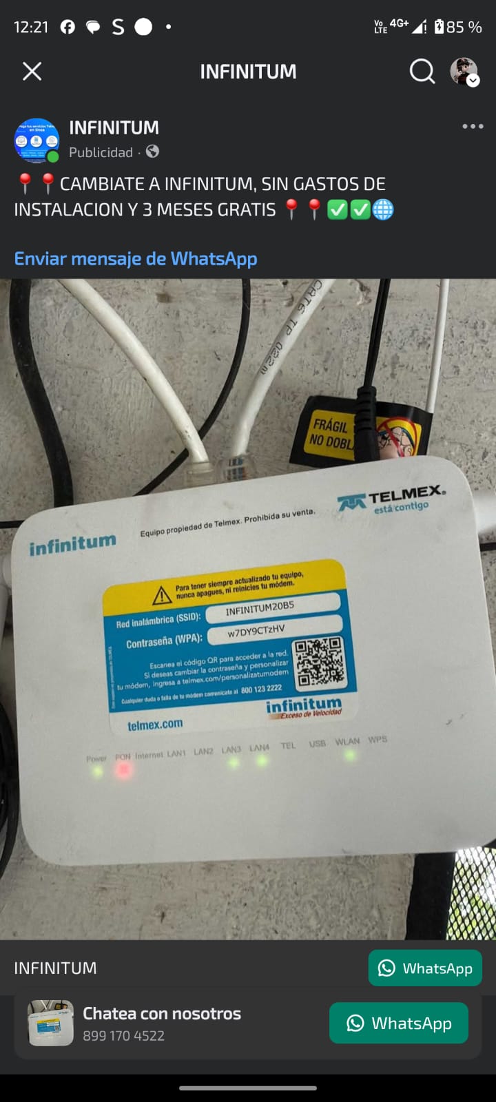 INFINITUM Facebook ad: CAMBIATE A INFINITUM, SIN GASTOS DE INSTALACION Y…