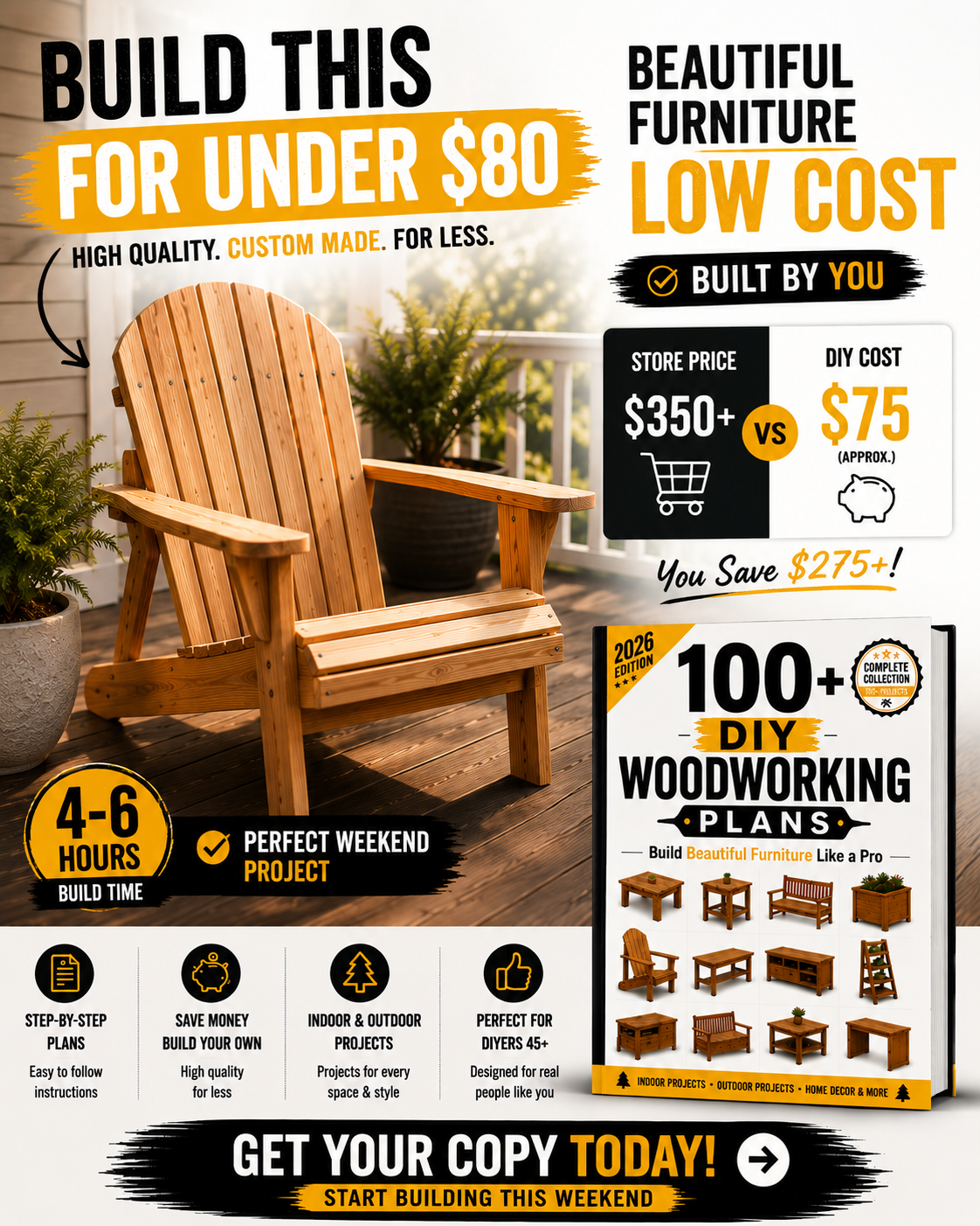 Diy Plans Vault Facebook ad: Premium Furniture. DIY Budget.