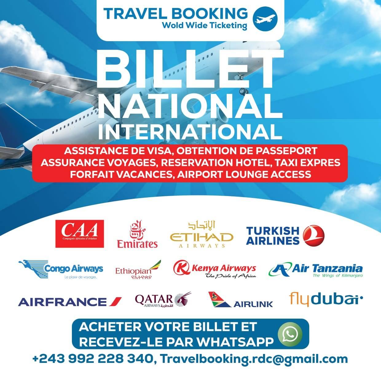 Travel Booking Facebook ad: Une agence de voyage vente de billet d'avion…