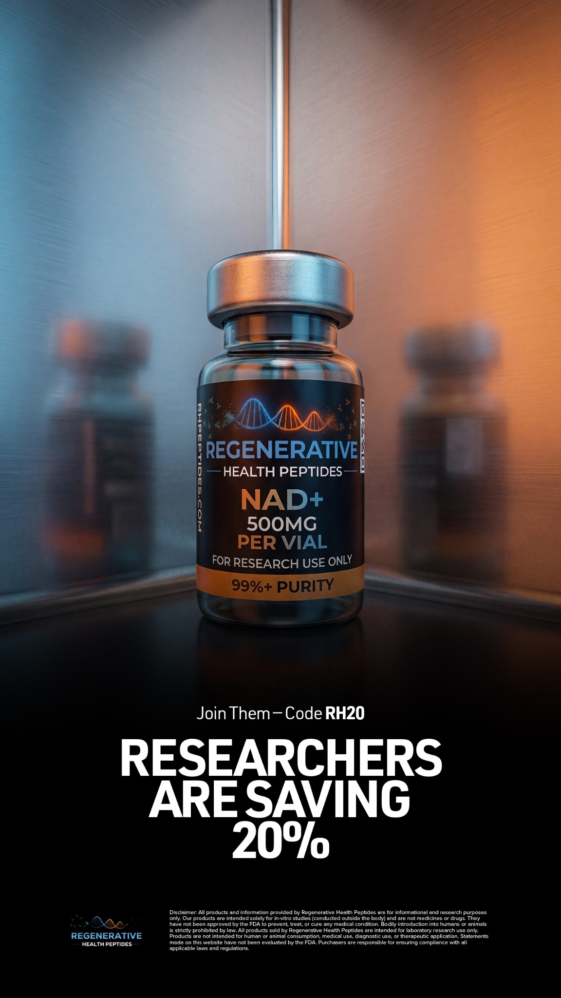 Regenerative Health Peptides Facebook ad: RH20