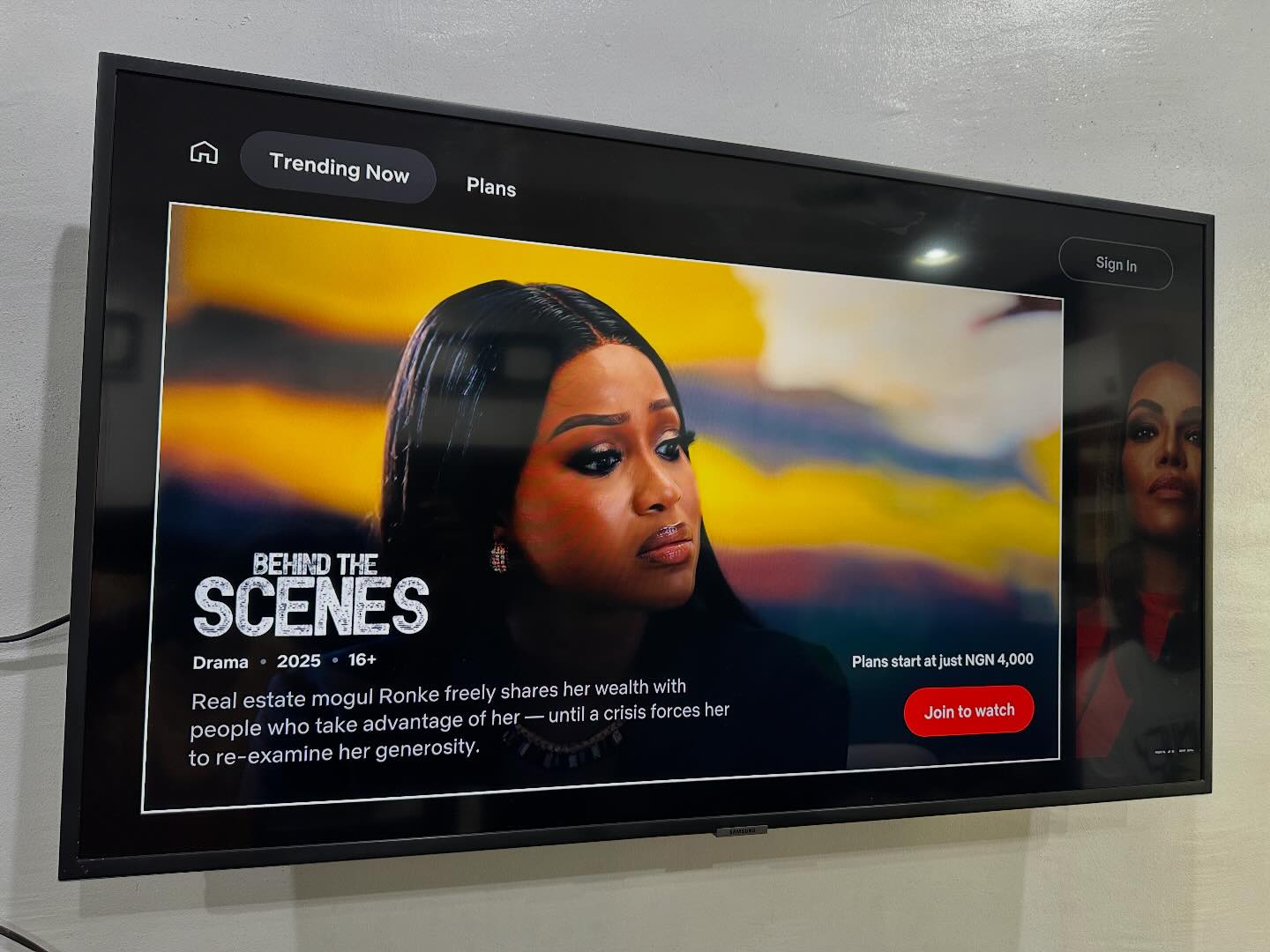 A-1 Electronics Nig.Ltd Facebook ad: 43’’ Samsung 4k UHD Smart TV