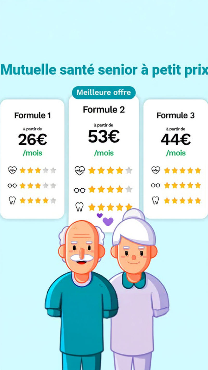 Ansamble Assurances Facebook ad: Faites jusqu'à 50% d'économies sur votre mutuelle senior