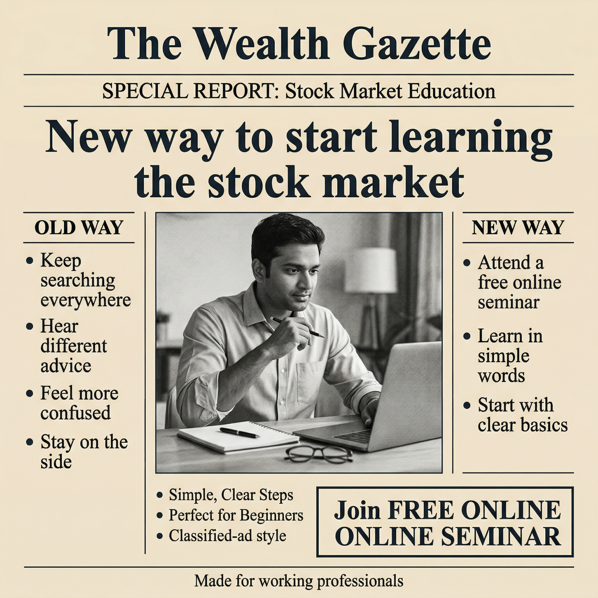 Millionaires Group Stock Market Training Institute Facebook ad