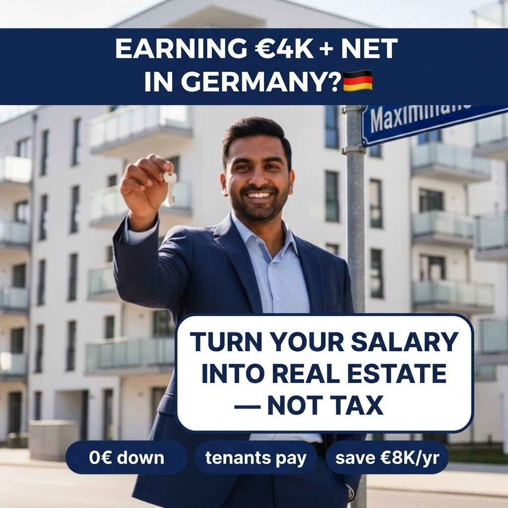 Moderna Wohnbau Facebook ad: Turn Your Salary Into Passive Income in Germany