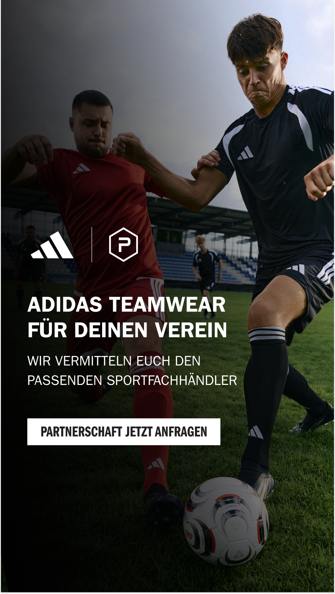 Prematch Facebook ad: Jetzt adidas Partnerverein werden!