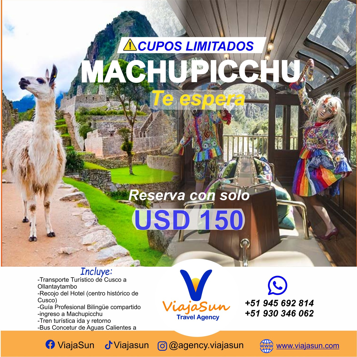 ViajaSun Agencia de Viajes Cusco, Perú Facebook ad: ¡𝐍𝐎 𝐓𝐄 𝐐𝐔𝐄𝐃𝐄𝐒 𝐒𝐈𝐍 𝐓𝐔 𝐈𝐍𝐆𝐑𝐄𝐒𝐎 𝐀…