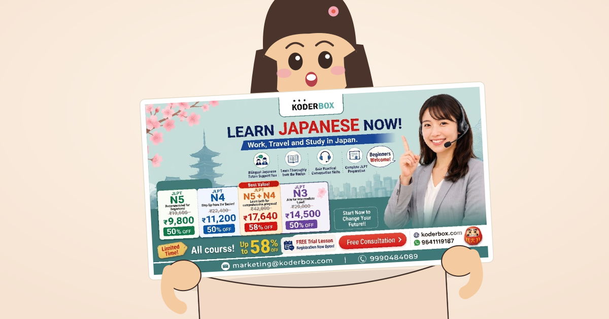 Koderbox Facebook ad: 50% Discount Course Fee