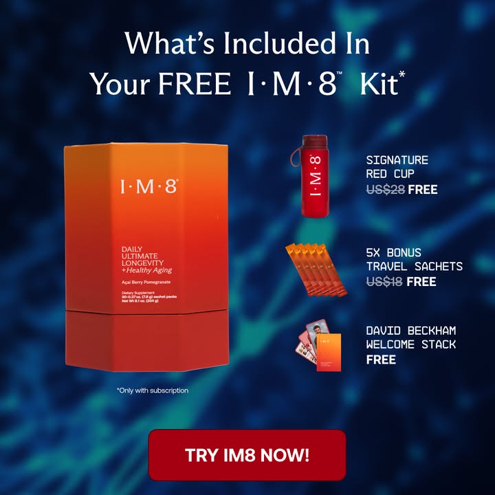 IM8 Facebook ad: Longevity Starts at the Cellular Level