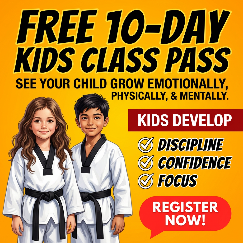 American Blackbelt Martial Arts Facebook ad: Want a FREE 10-Day, Kids Martial Arts Class Pass?