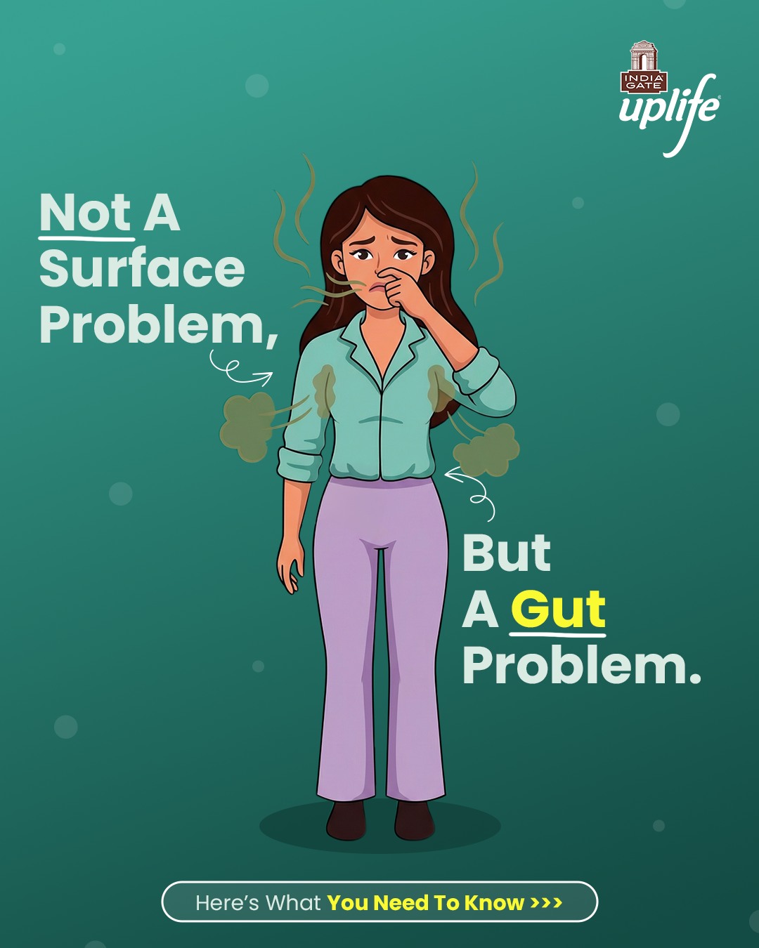 India Gate Uplife Facebook ad: Your gut runs the show.