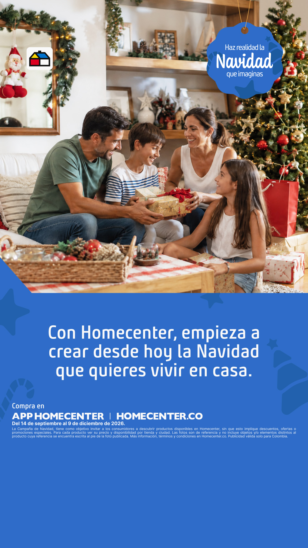 Homecenter Facebook ad: Tu Navidad empieza hoy