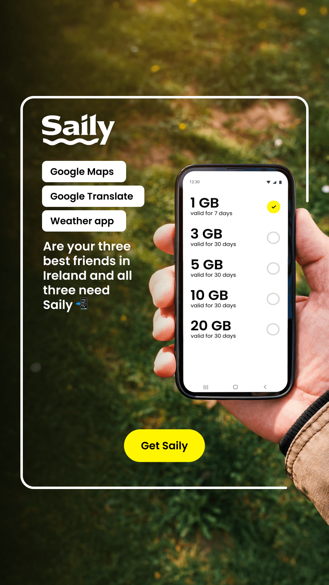Saily Facebook ad