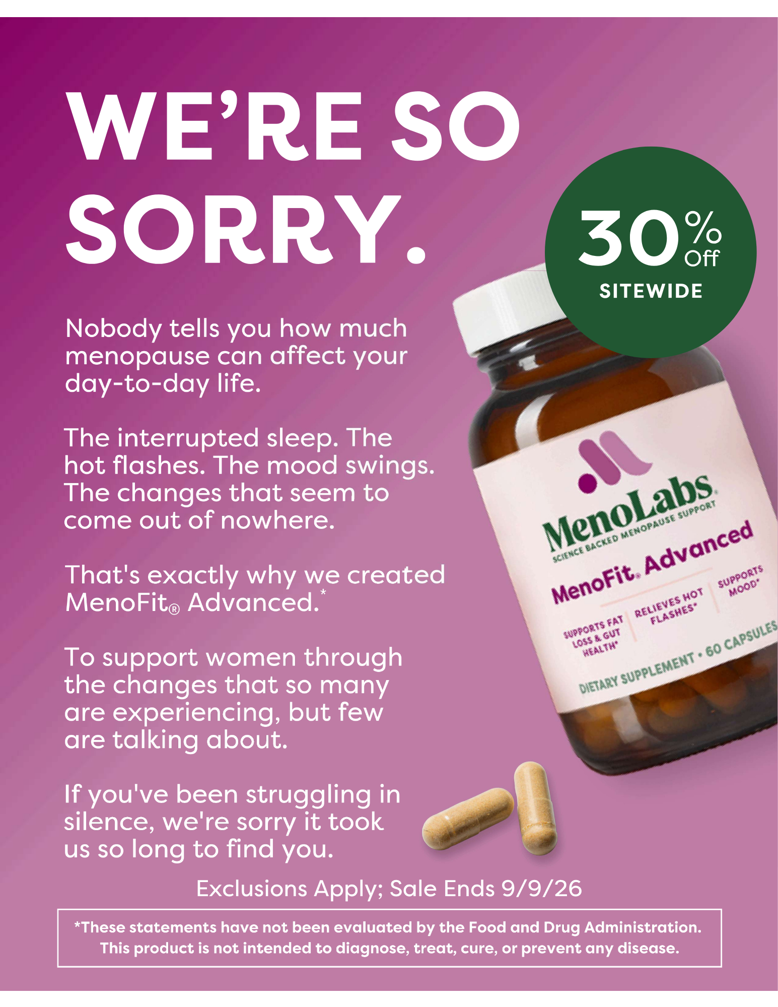 MenoLabs Facebook ad
