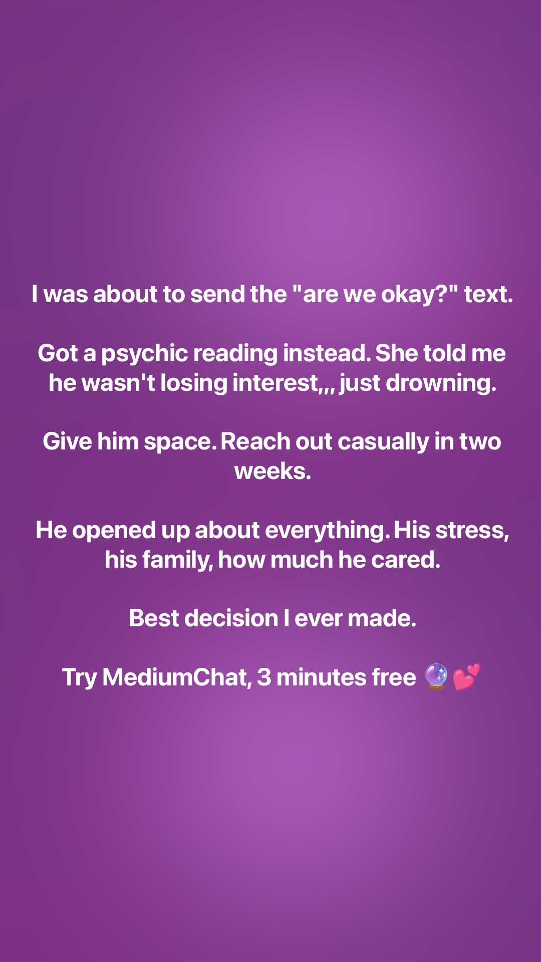 Mediumchat Facebook ad