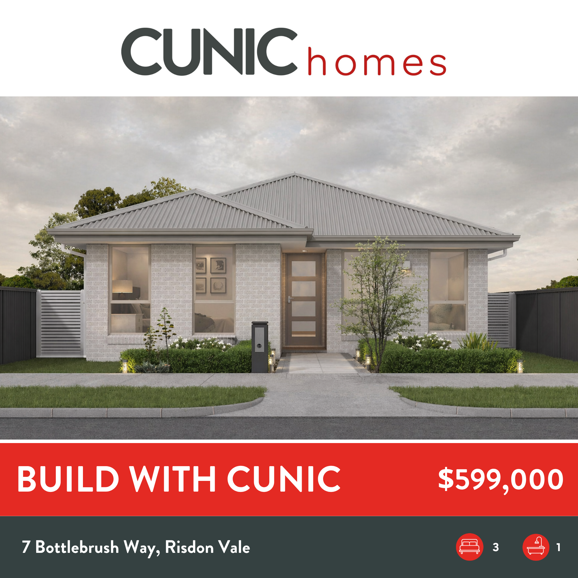 Cunic Homes Facebook ad: Register your interest | House & Land Package
