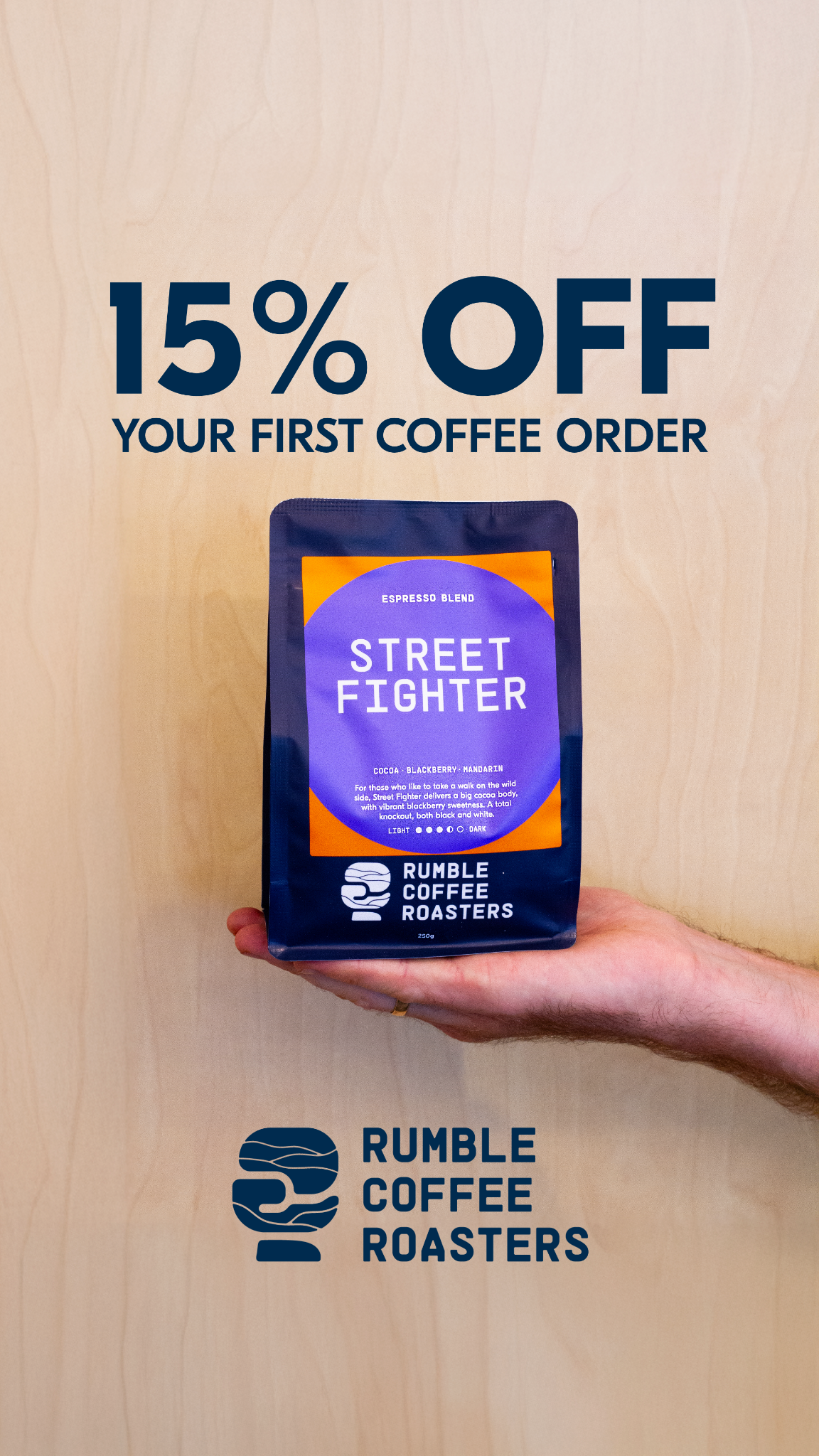 Rumble Coffee Roasters Facebook ad