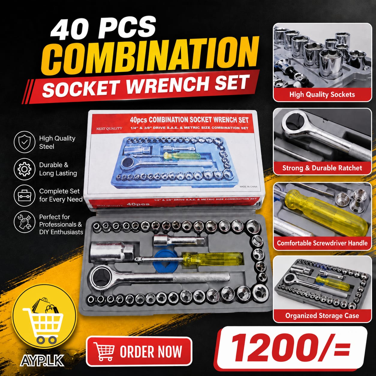 Aduwata.lk Facebook ad: 40PCS Combination Socket Wrench Set