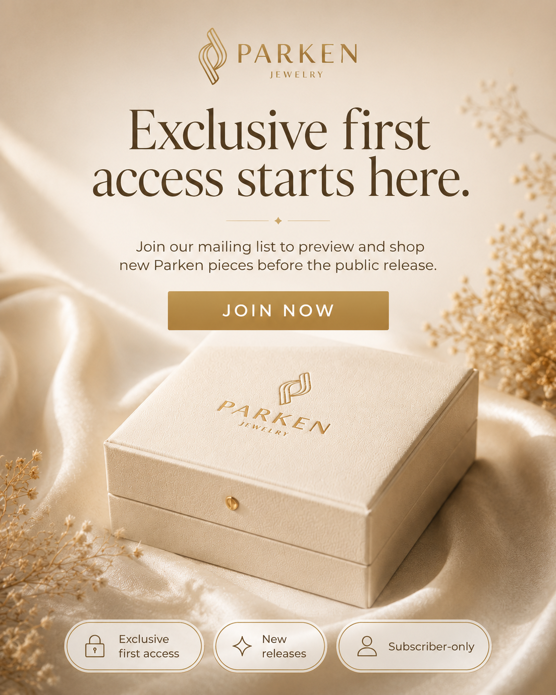 Parken Jewelry Facebook ad: Get Exclusive Early Access
