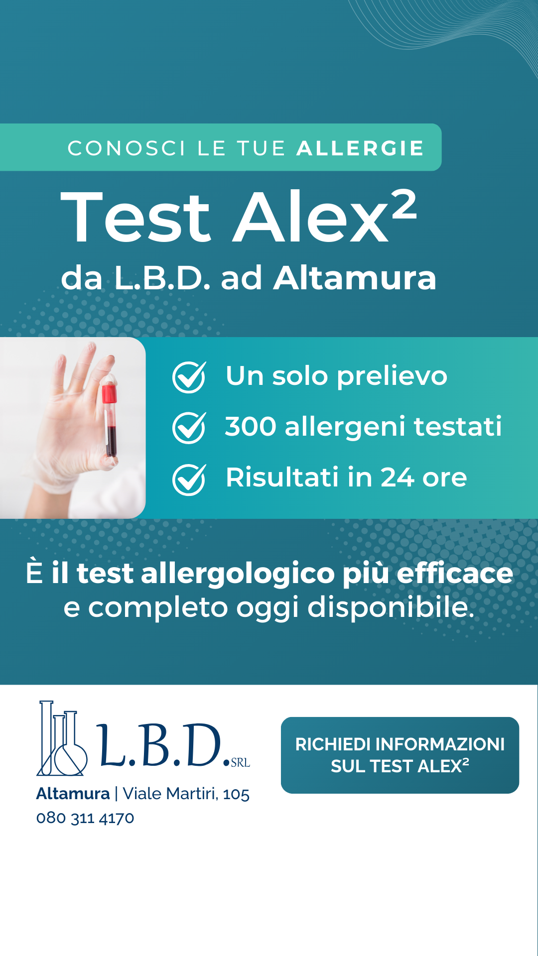 Laboratorio di Analisi LBD Altamura Facebook ad from Dec 5, 2025