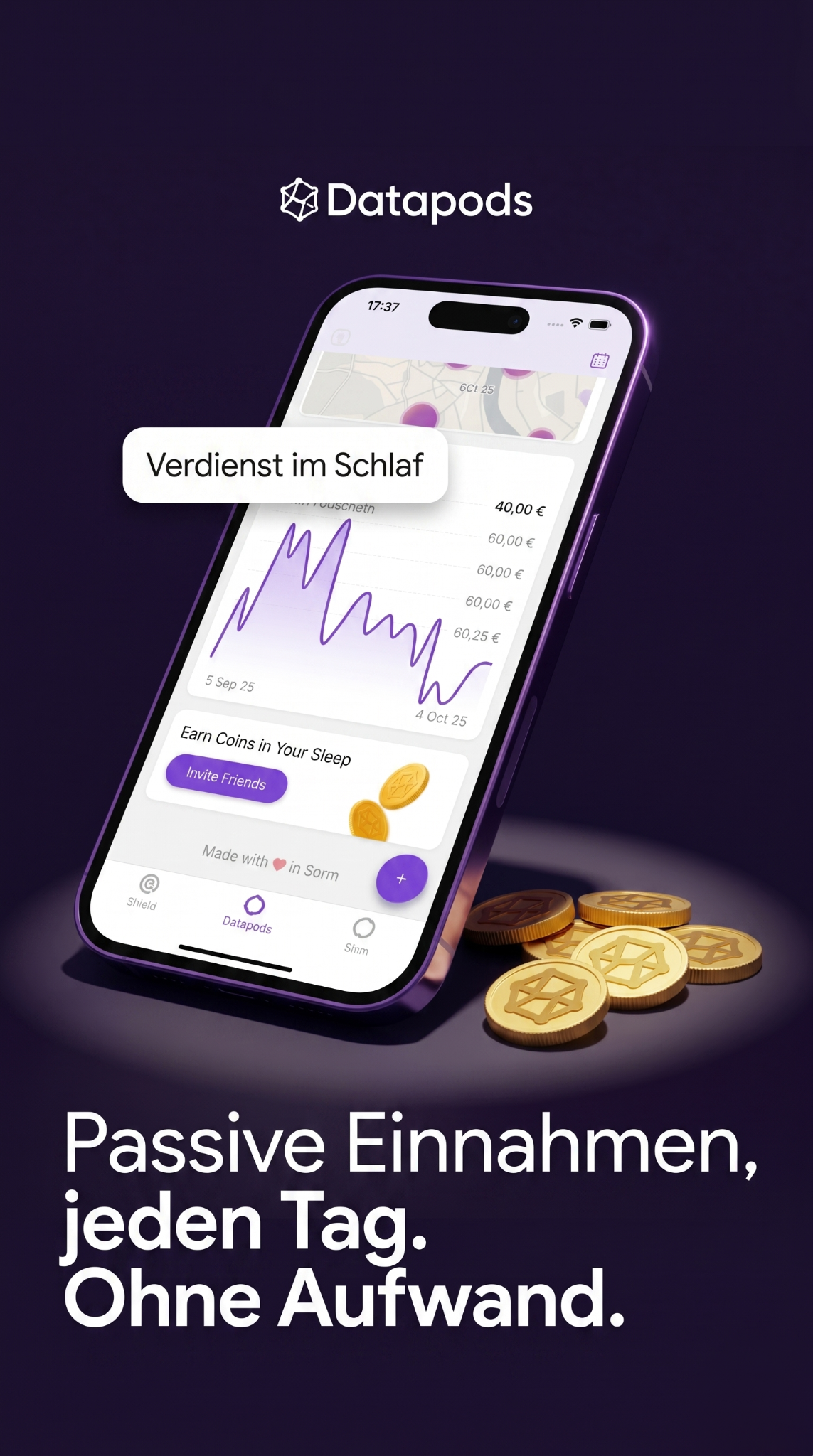 Datapods Facebook ad: Passives Einkommen