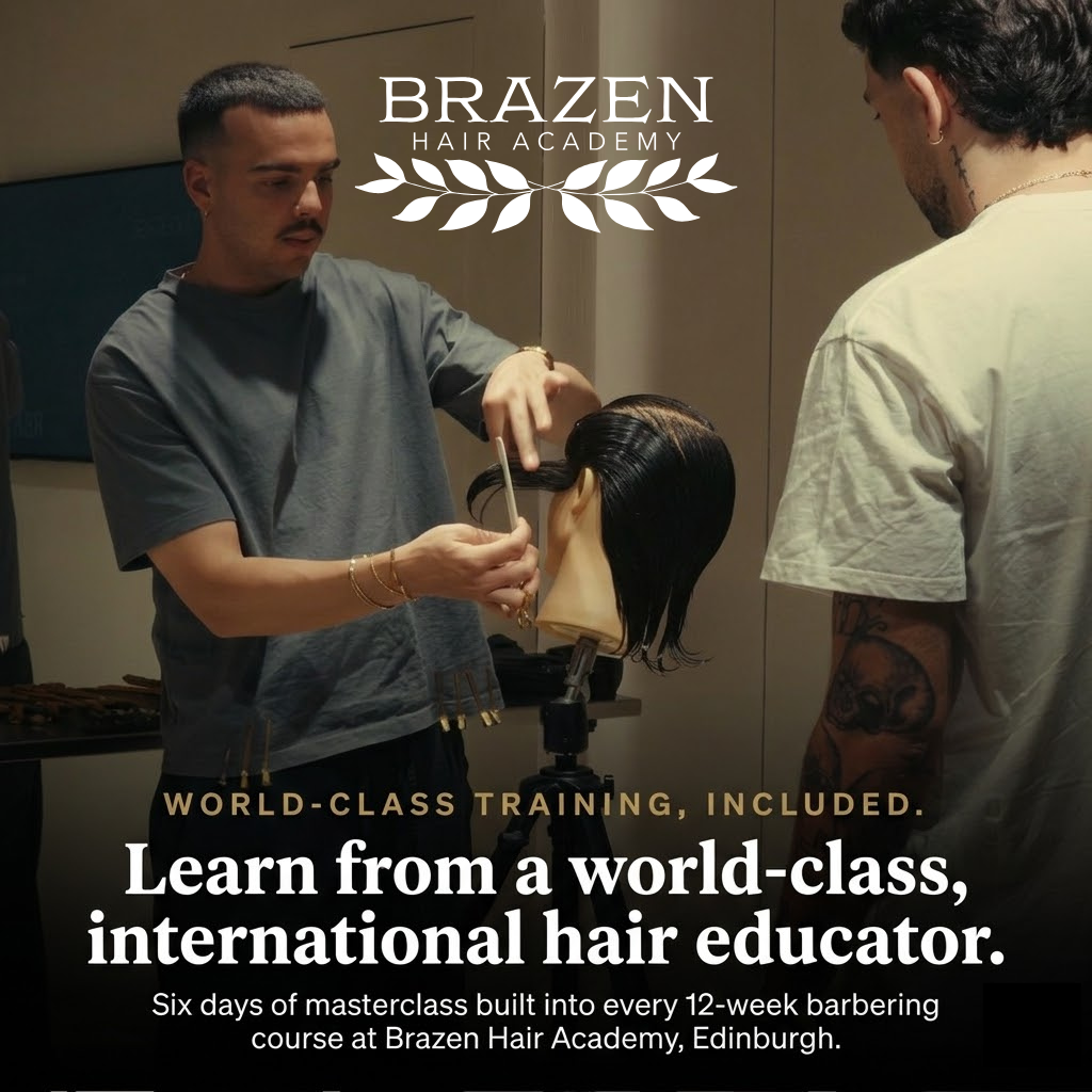 Brazen Men's Hair Facebook ad: Become A Full-Time Barber In 12 Weeks