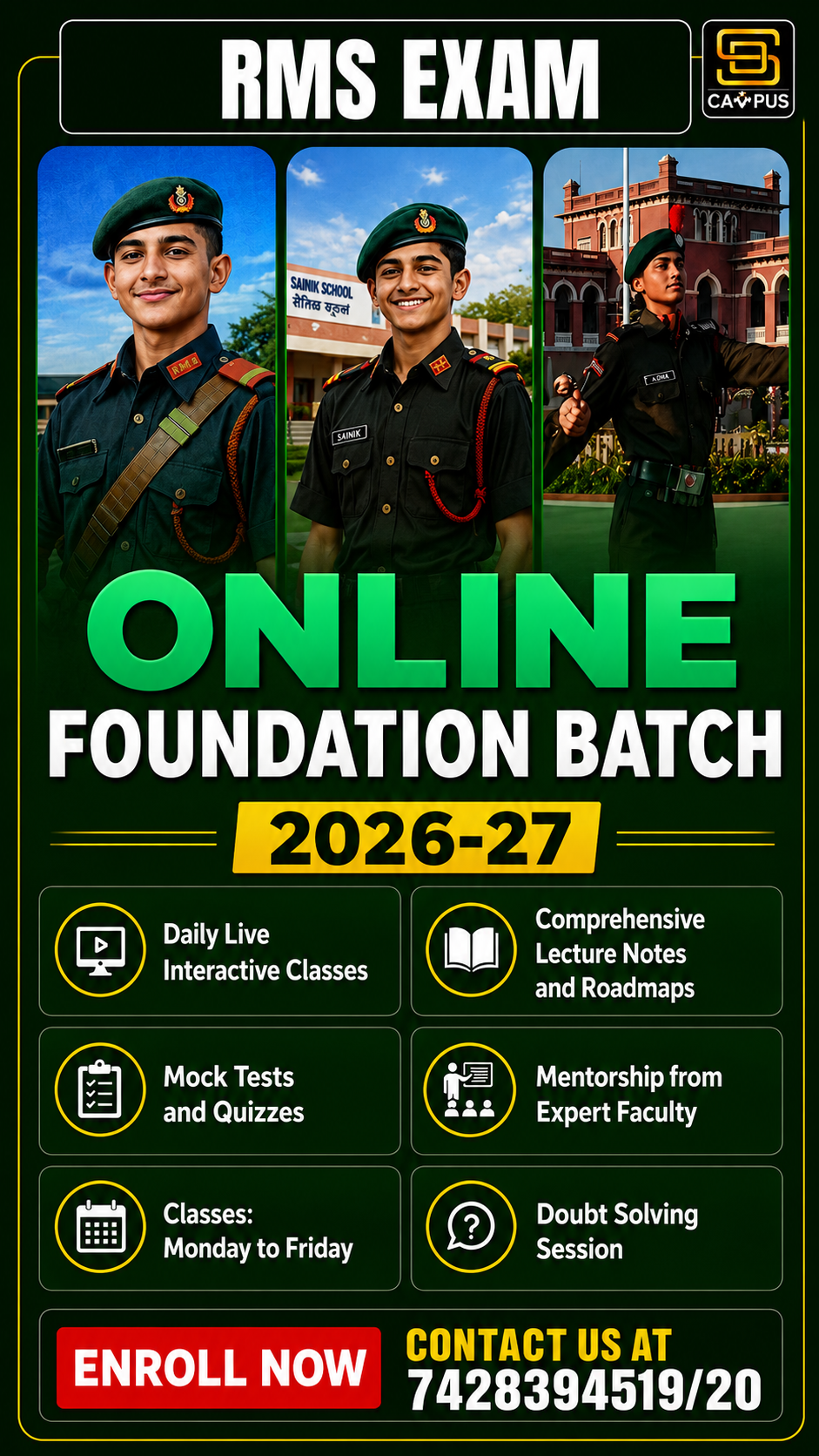 SD Campus: Sainik/JNV/RMS/RIMC Facebook ad