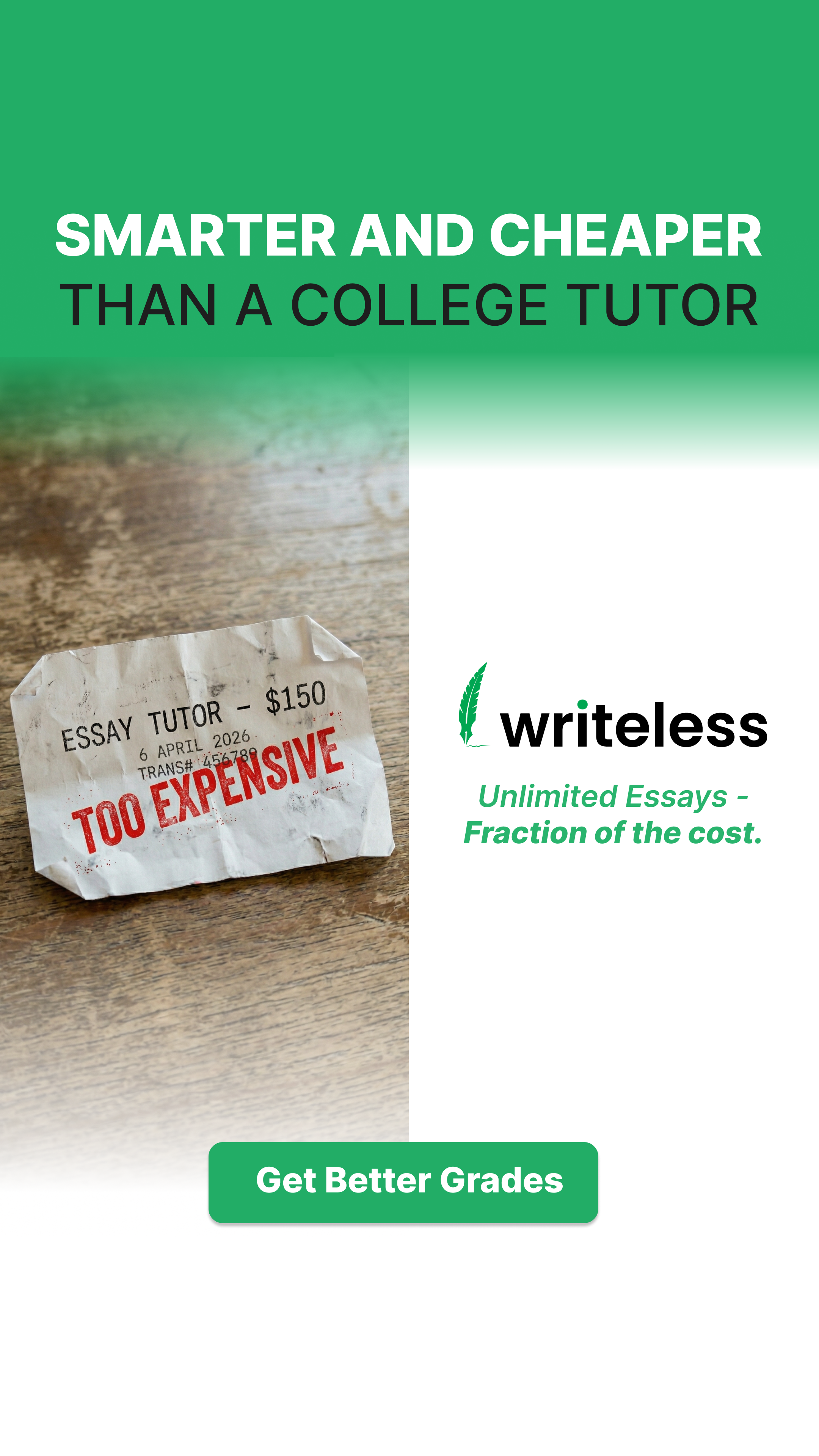 Writeless AI Facebook ad