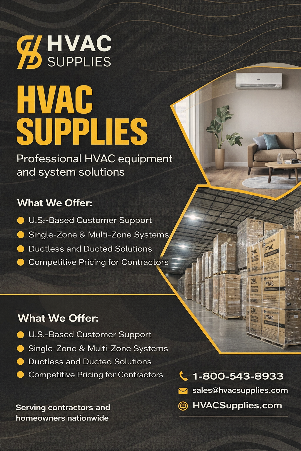 HVACSupplies Facebook ad: Reliable HVAC Solutions.