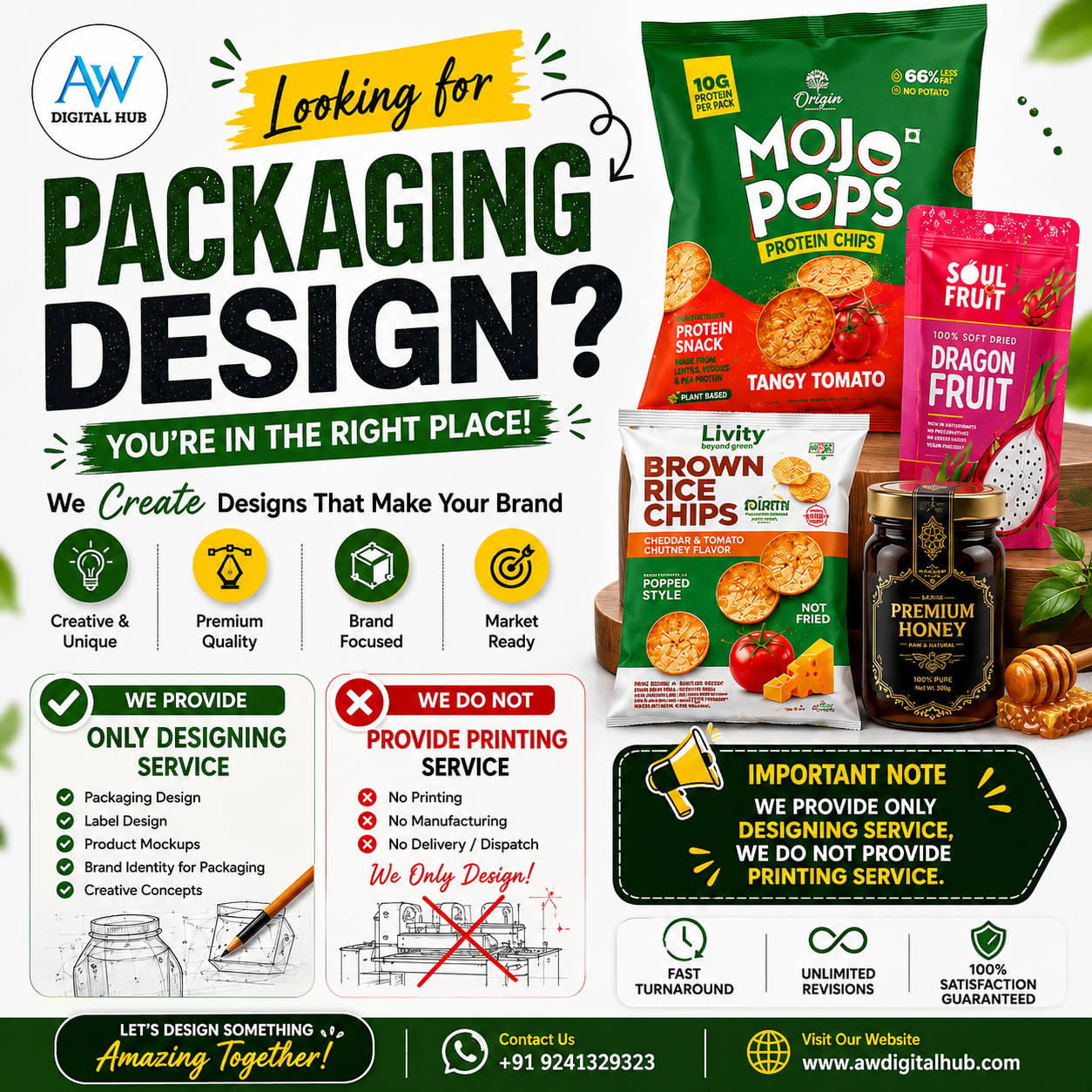 AW Digital Hub Facebook ad: Make Your Package Design Look Premium & Trusted