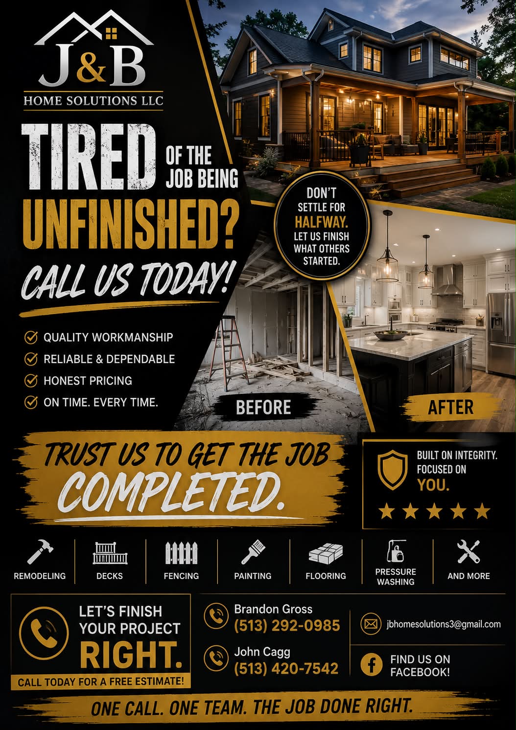 J & B Home Solutions LLC Facebook ad