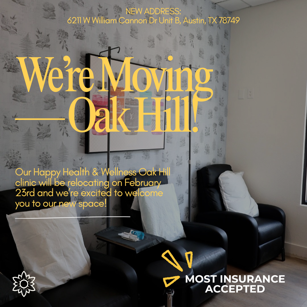 Happy Health and Wellness IV Facebook ad: Opening Feb 23, New Oak Hill Location