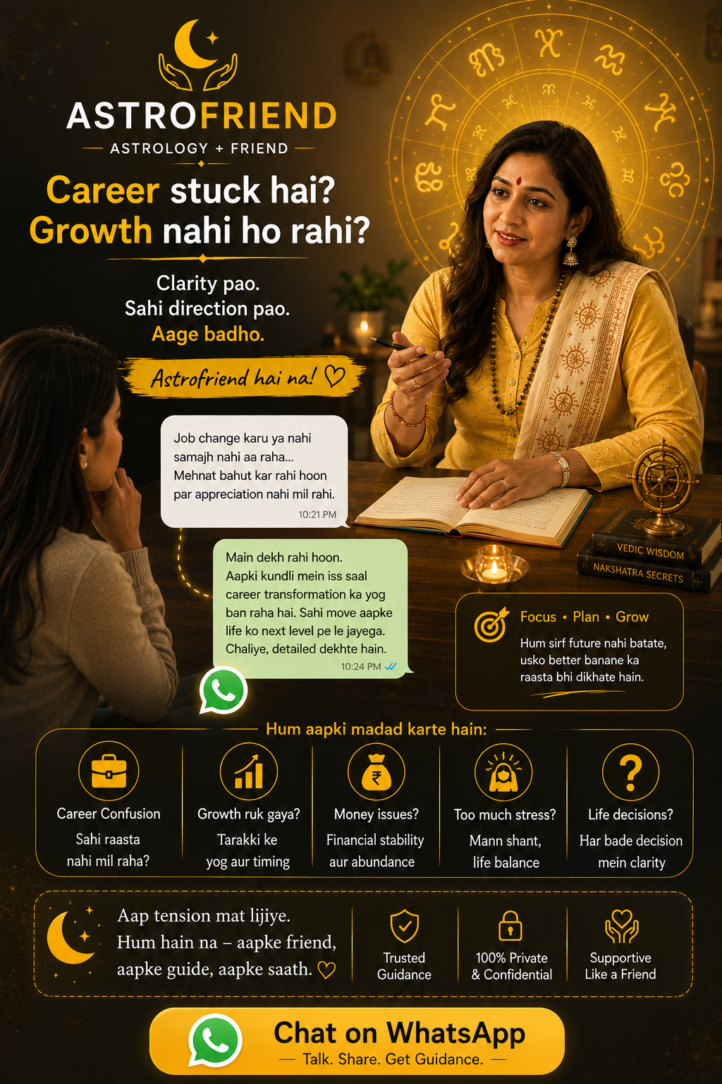 Astrofriend Facebook ad: Astrology Guidance on WhatsApp