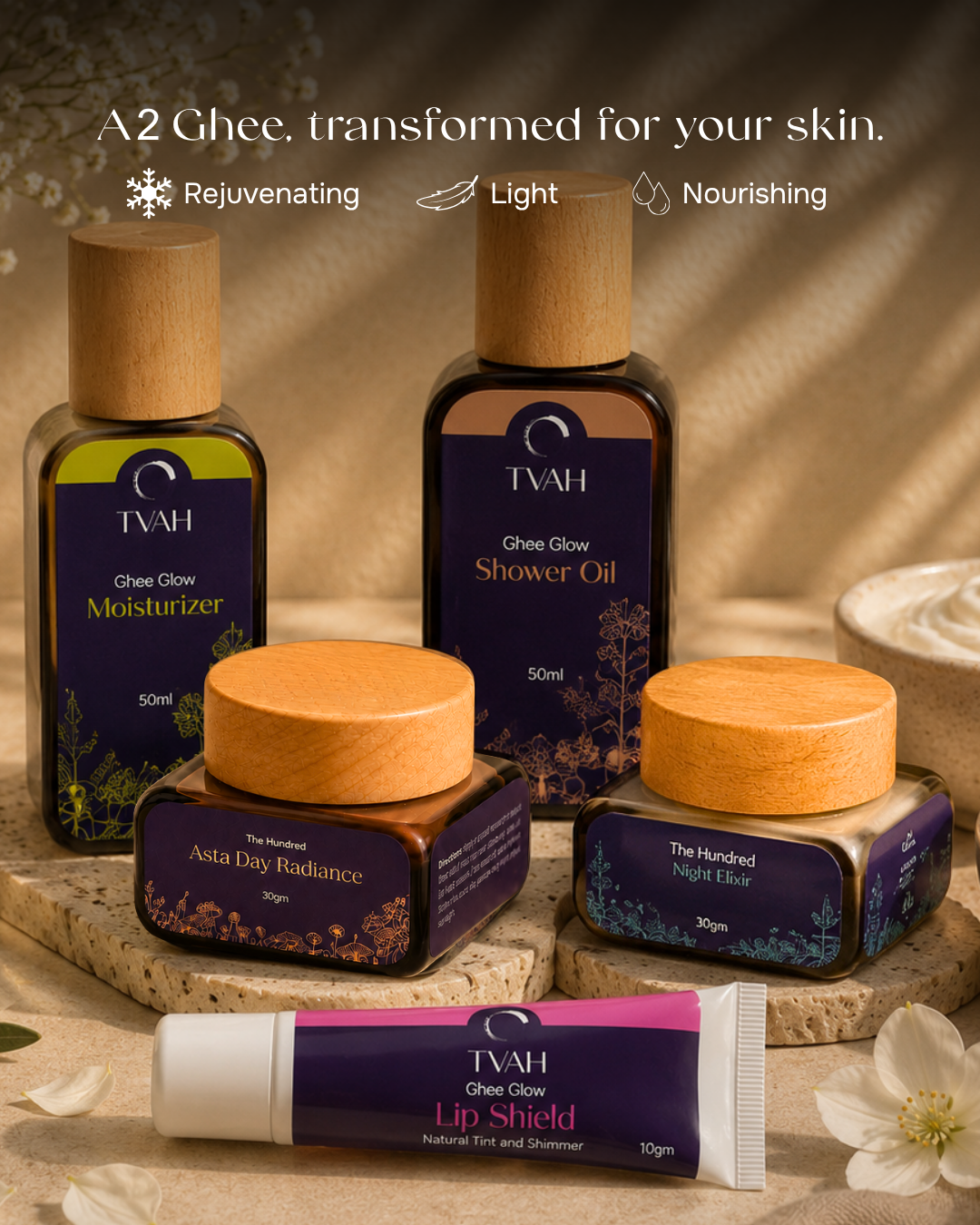 Tvahskincare Facebook ad: Every formulation starts with A2-Ghee