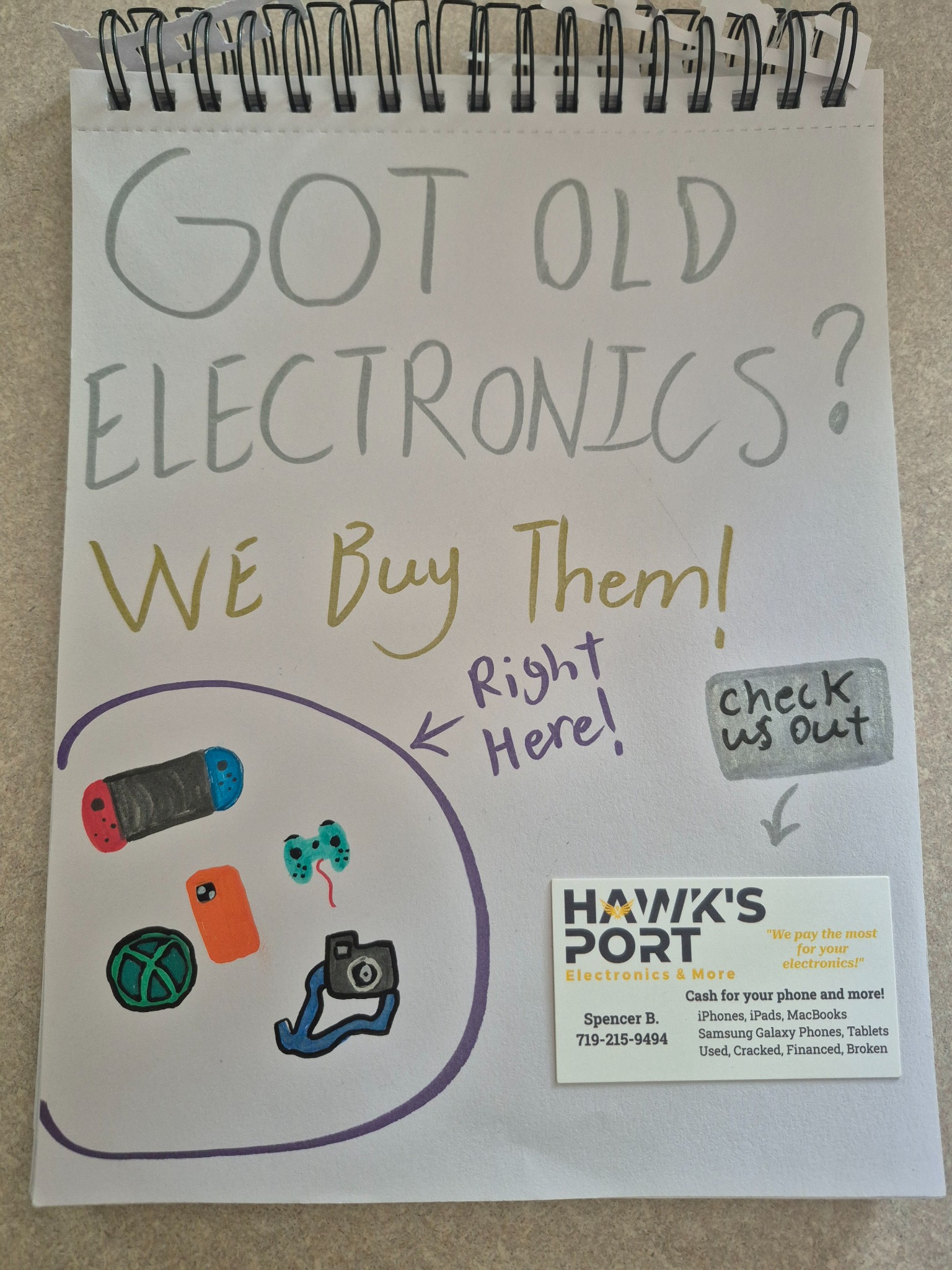 Hawk's Port Electronics & More Facebook ad