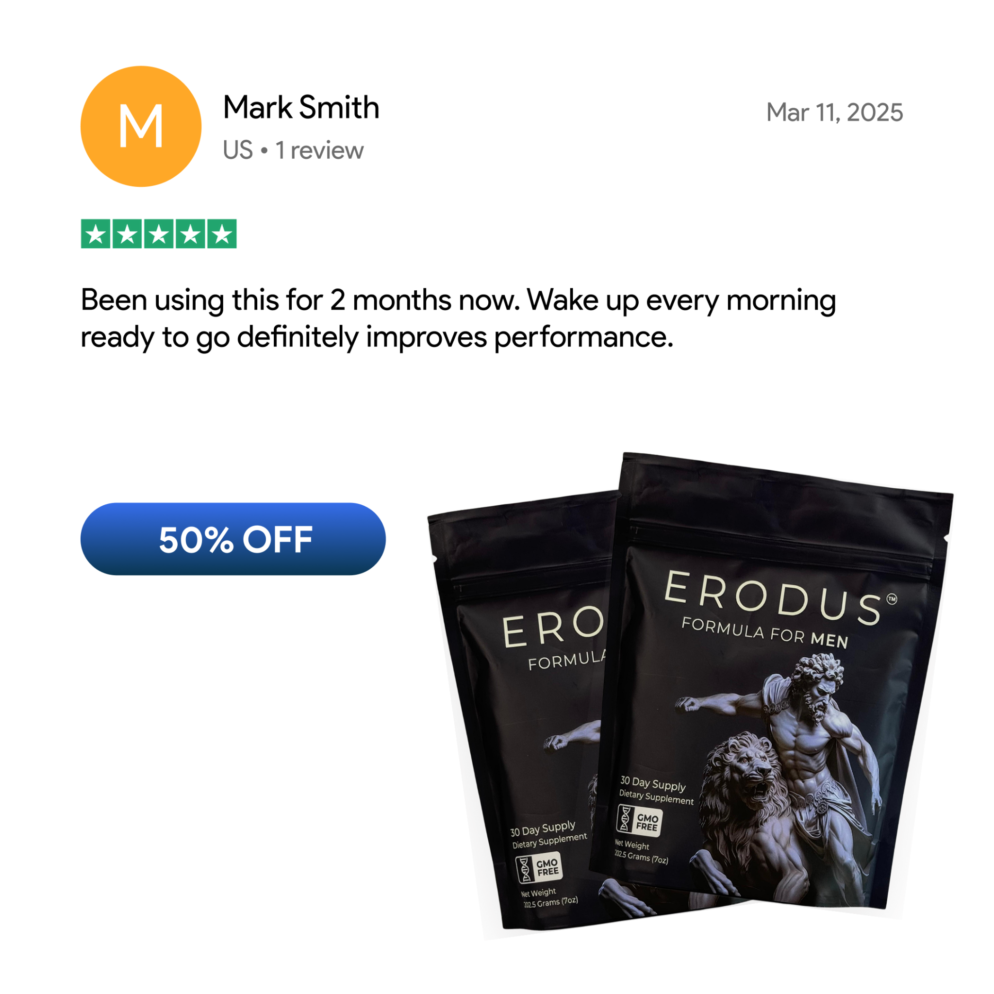 Erodus Formula For Men Facebook ad