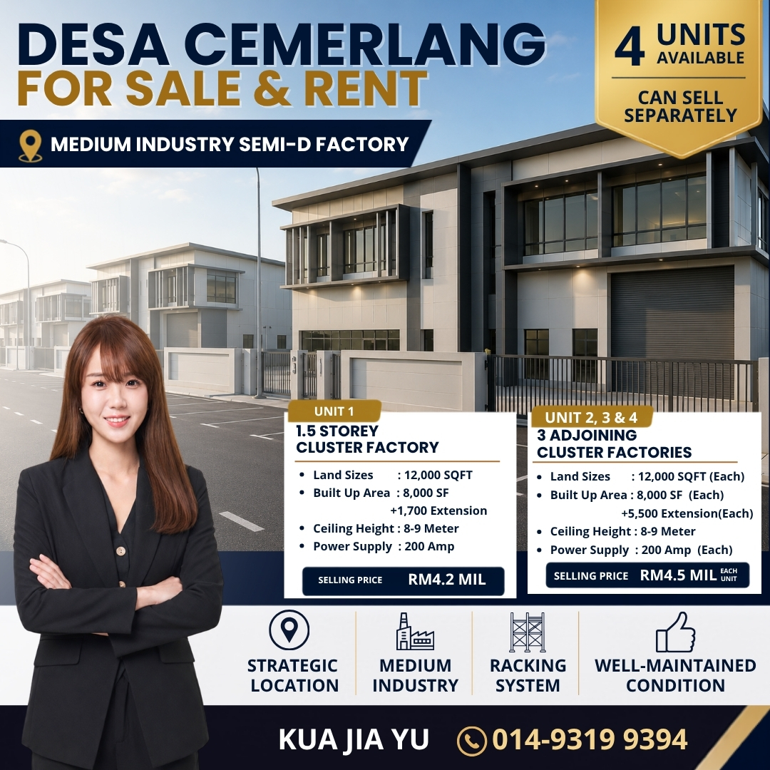 Kua Jia Yu - Industrial Real Estate Facebook ad: Ready-to-Operate Factory in Johor Bahru, Just Minutes fromโฆ
