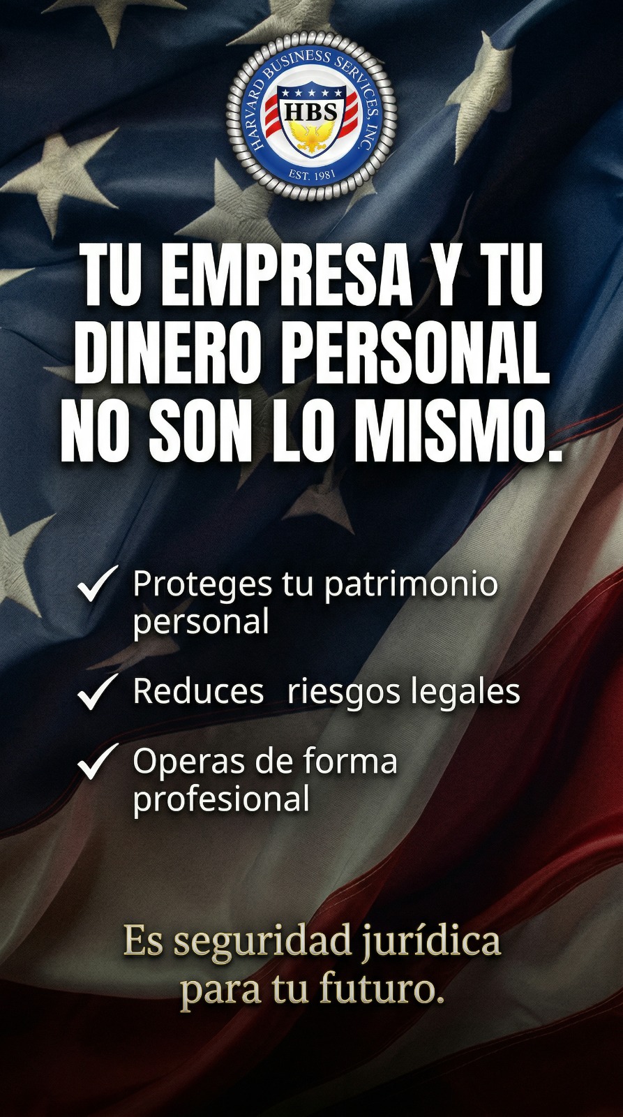 Harvard Business Services, Inc. Facebook ad: Descubre cómo estructurar tu empresa en EE.UU.