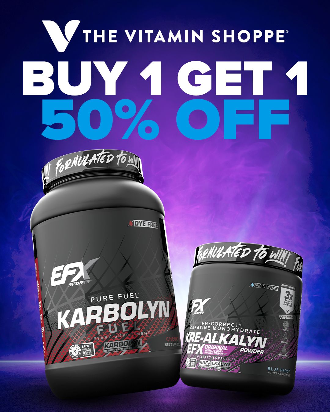 EFX Sports Facebook ad: BOGO 50% OFF EFX