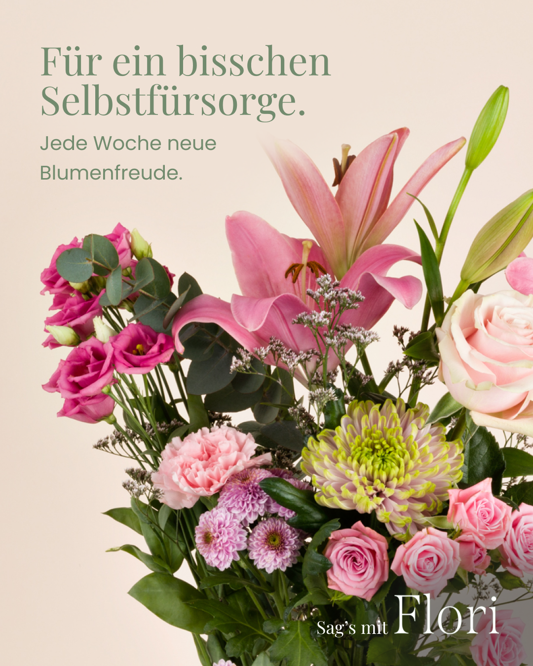 Flori.at Facebook ad: 15% Rabatt auf deine erste Lieferung