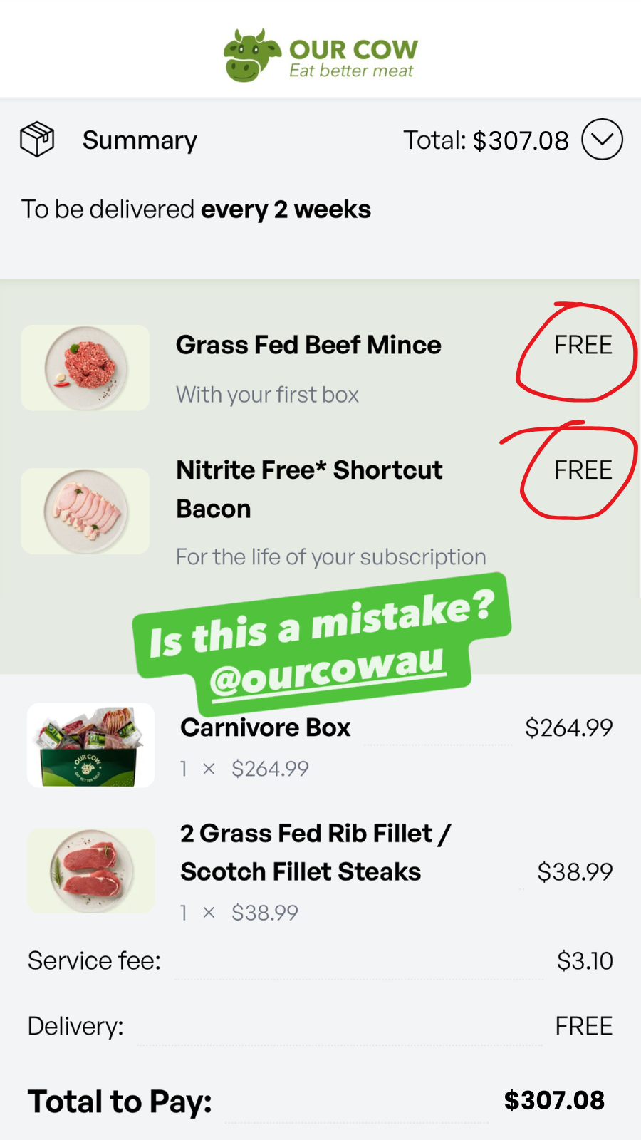 Our Cow Facebook ad