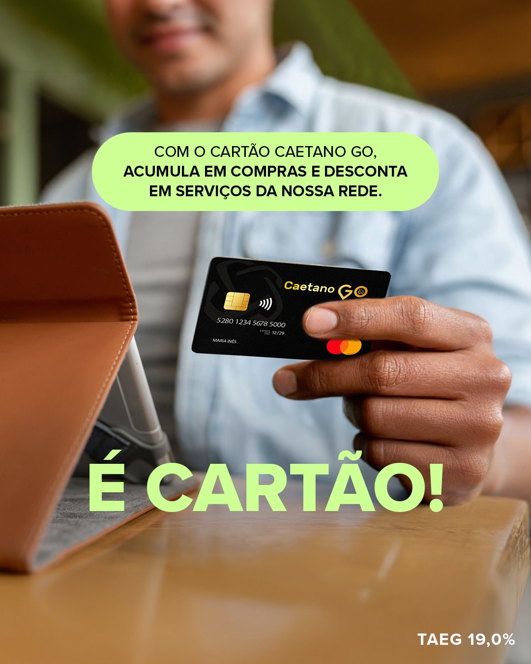 Caetano Go Facebook ad: Menos esforço, mais benefícios.