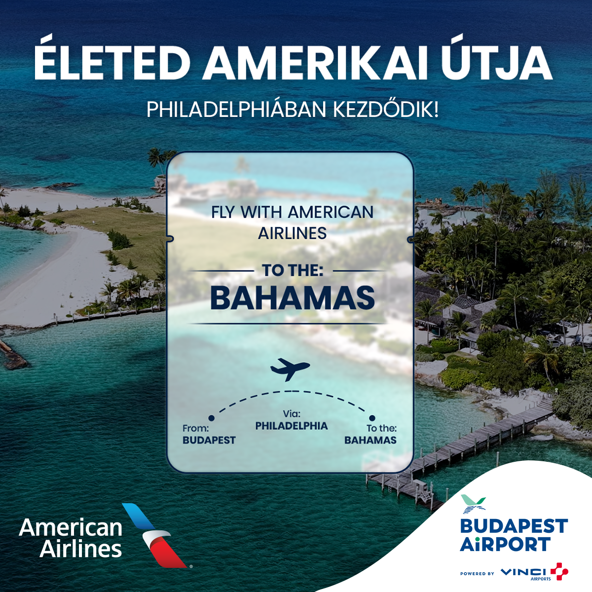 Budapest Airport Facebook ad: Vágj bele az amerikai kalandba közvetlenül Budapestről!