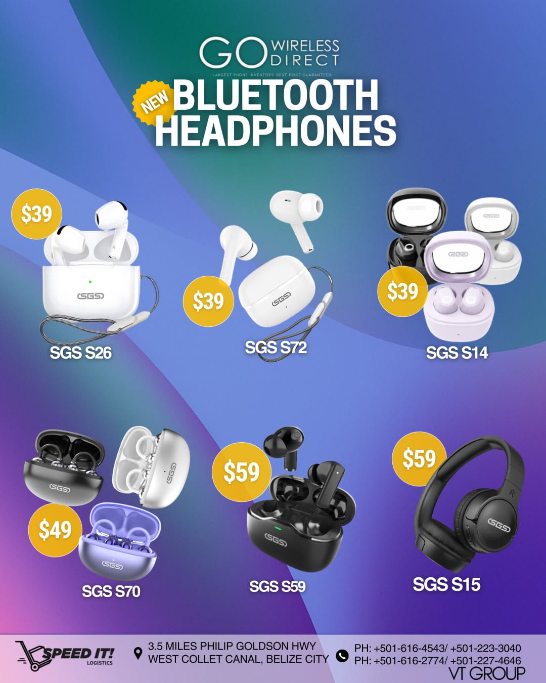 GO Wireless Direct LTD. Facebook ad: New Arrival Bluetooth Headphones