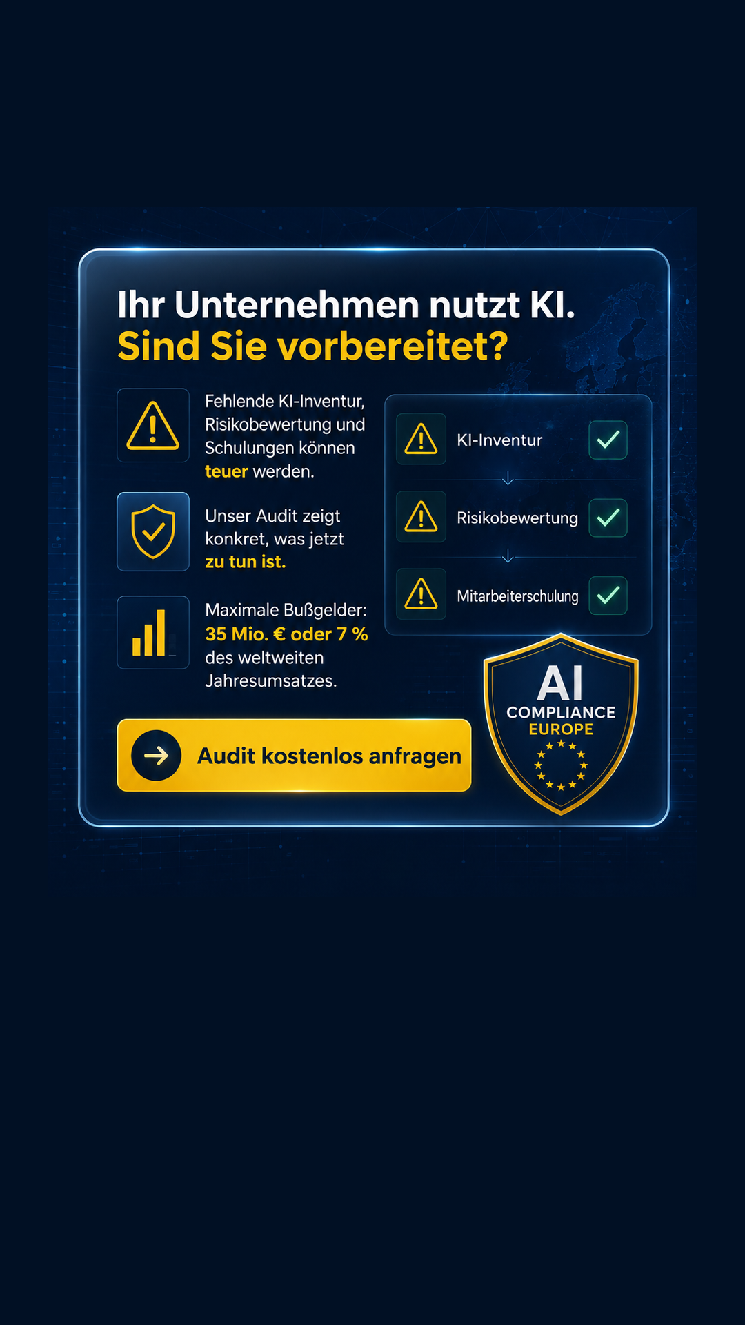 AI Compliance Europe Facebook ad: KI im Einsatz? Compliance kostenlos prüfen
