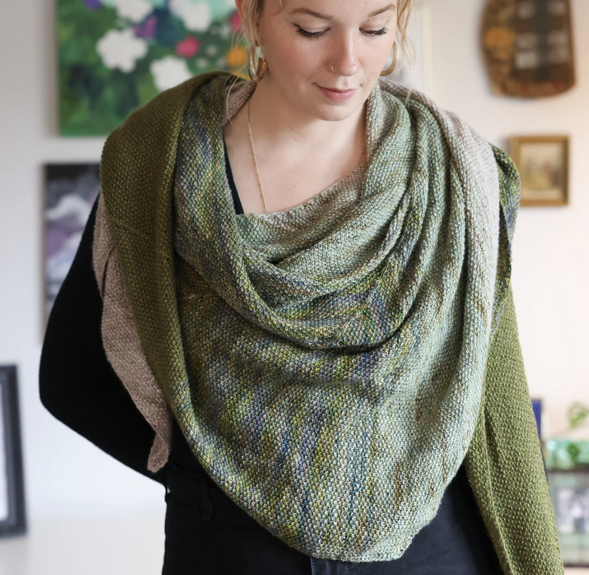 Bad Sheep Yarn Facebook ad: The Dustwoven Shawl in knit and crochet versions…