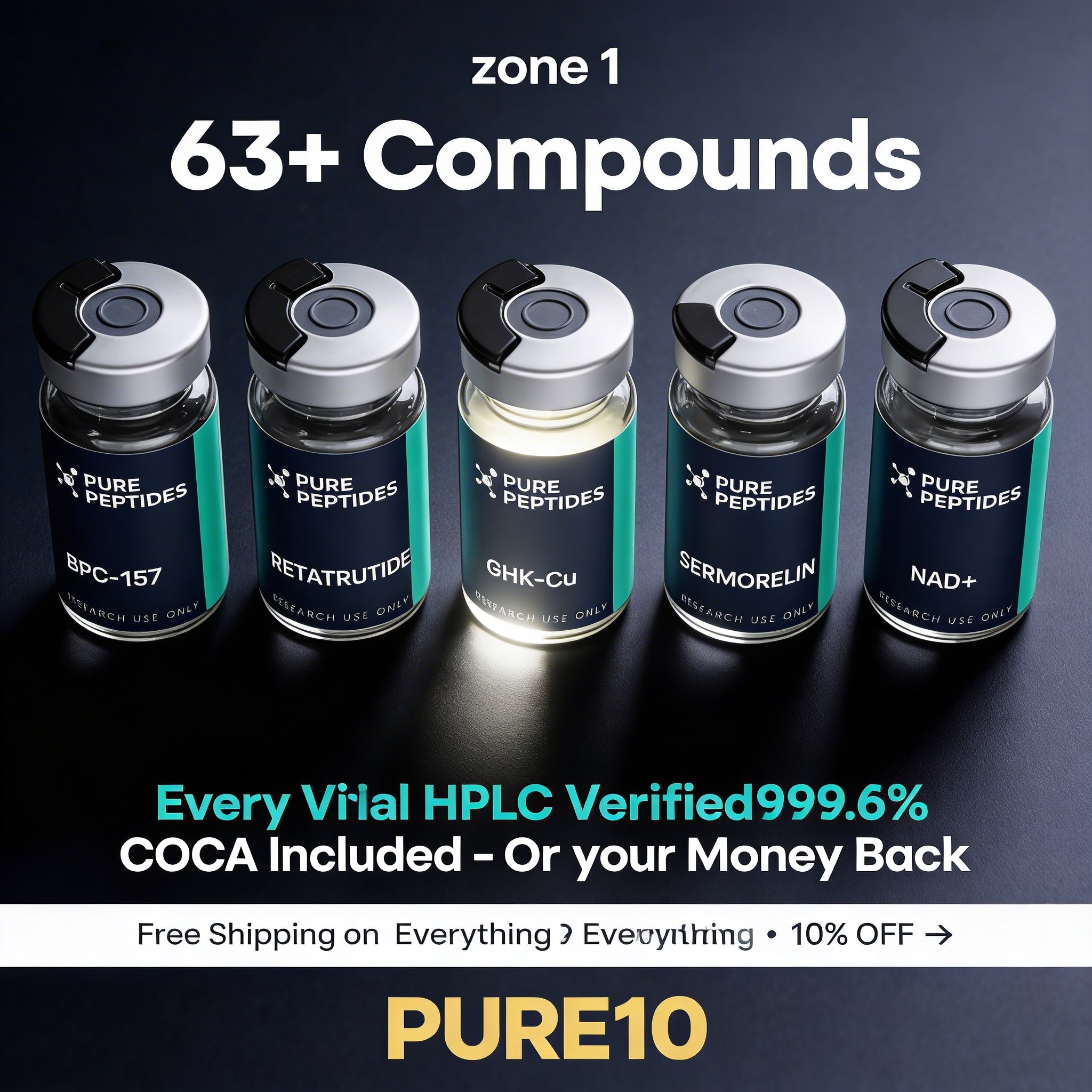 Calivo Labs Facebook ad: Free Shipping + 10% OFF → Code PURE10