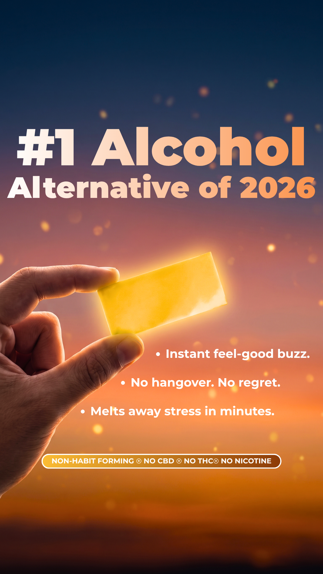 Vibestrips Facebook ad: Keep The Buzz, Ditch The Alcohol