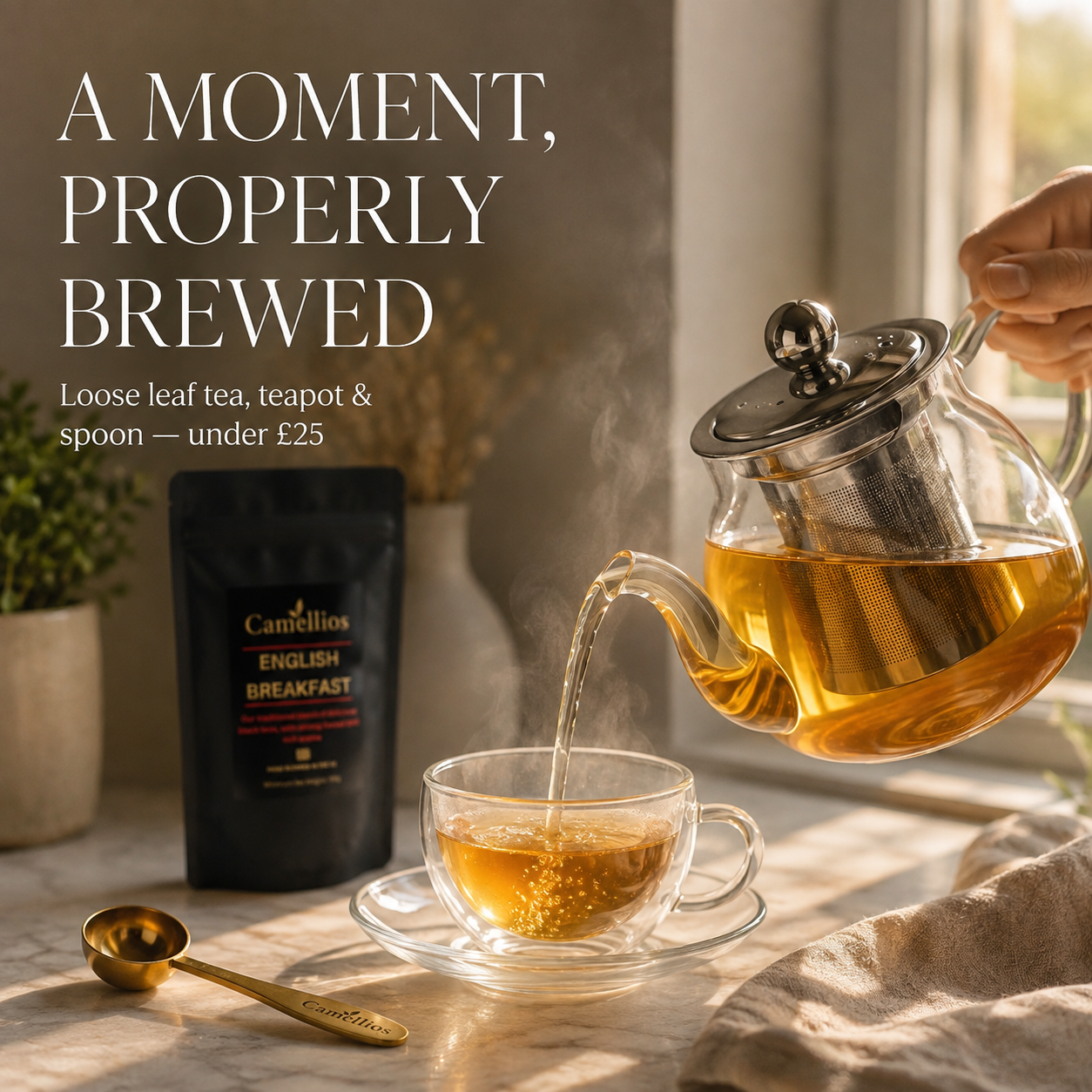 Camellios Facebook ad: Loose Leaf Tea, Done Right